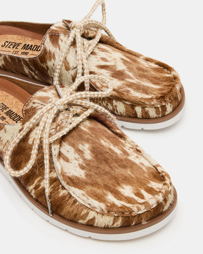 SAILOR Brown White Slip-On Laces Footbed Men's Casual Shoe Steve Madden BROWN/WHITE