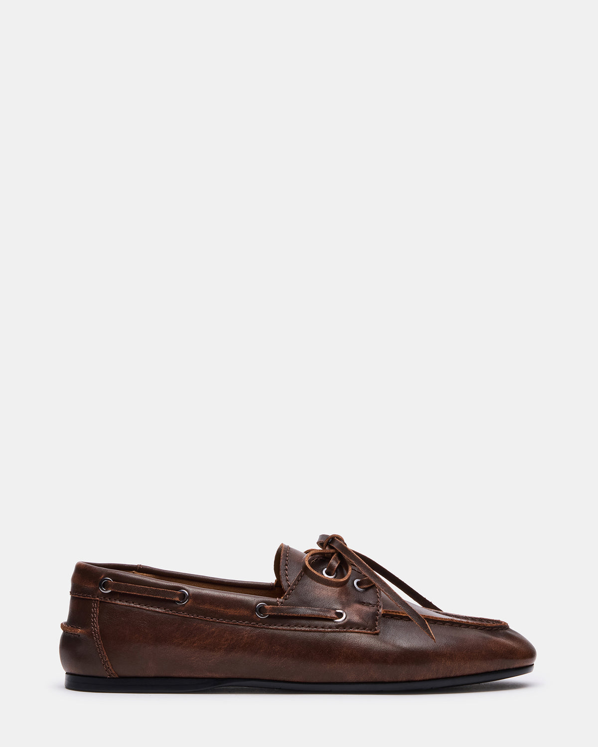 SCOUTT Brown Leather Slip-On Boat Men's Casual Shoe Steve Madden BROWN LEATHER