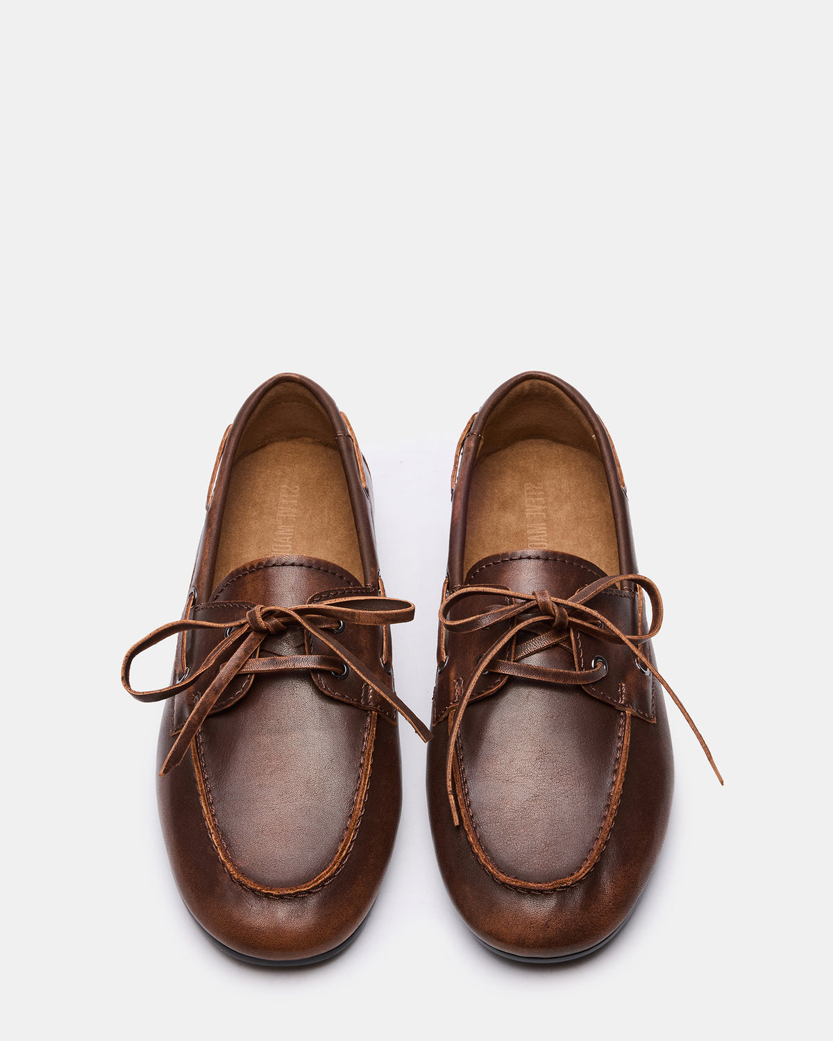 SCOUTT Brown Leather Slip-On Boat Men's Casual Shoe Steve Madden BROWN LEATHER