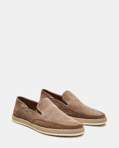 CAYDENN Tobacco Suede Slip-On Espadrille Men's Casual Loafer Steve Madden TOBACCO SUEDE