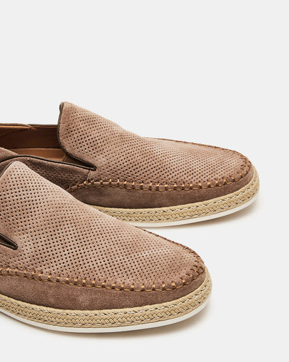 CAYDENN Tobacco Suede Slip-On Espadrille Men's Casual Loafer Steve Madden TOBACCO SUEDE