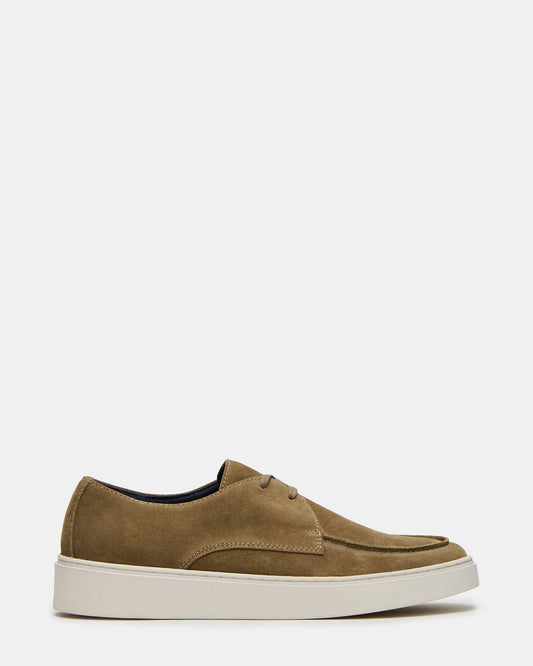 FRANKK Taupe Suede Lace-Up Men's Casual Shoe Steve Madden TAUPE SUEDE