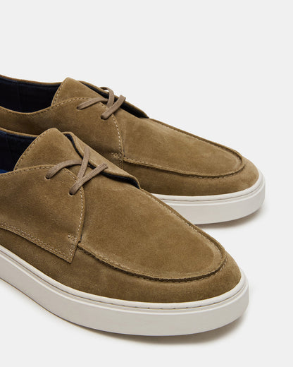 FRANKK Taupe Suede Lace-Up Men's Casual Shoe Steve Madden TAUPE SUEDE