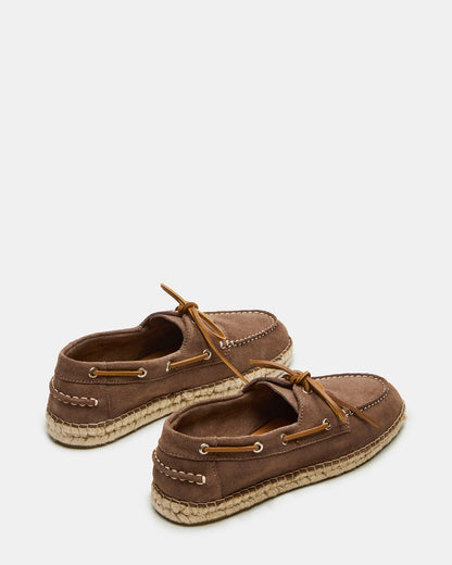 PANCHO Taupe Suede Slip-On Espadrille Boat Shoe Men's Casual Steve Madden TAUPE SUEDE