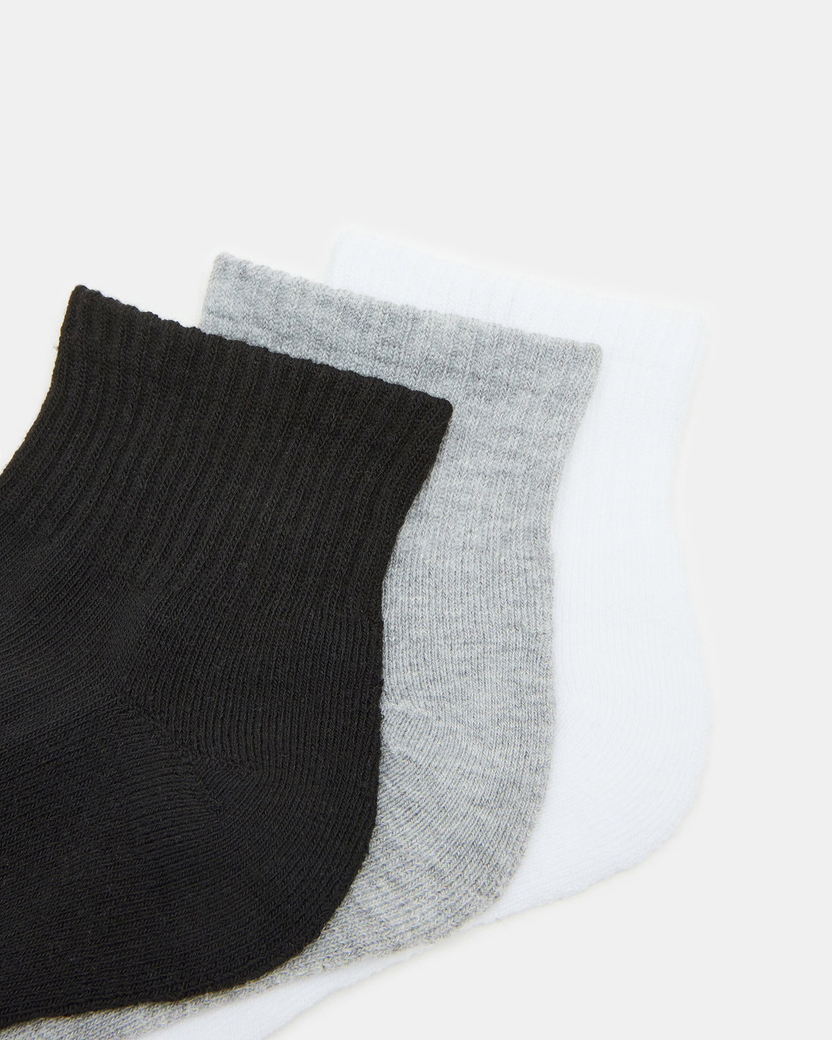 SPORT CUSHION QUARTER SOCKS BLACK/WHITE | Men's Sport Quarter Socks Steve Madden BLACK WHITE