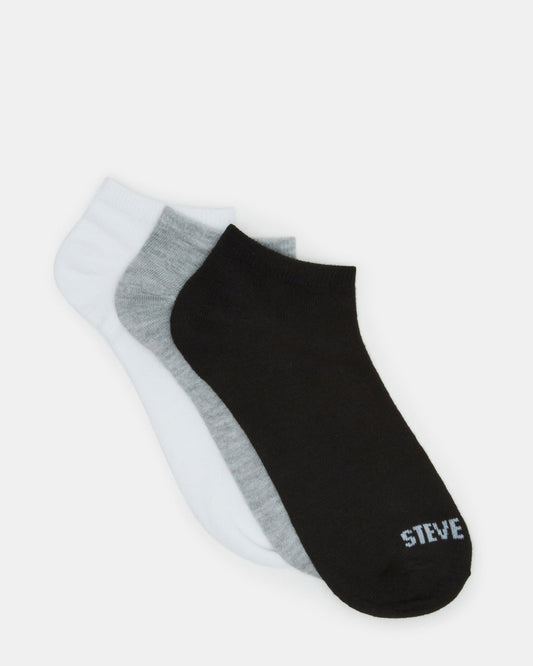 BASIC LOW CUT SOCKS BLACK/WHITE | Men's Multi Pack Low-Cut Socks Steve Madden BLACK WHITE
