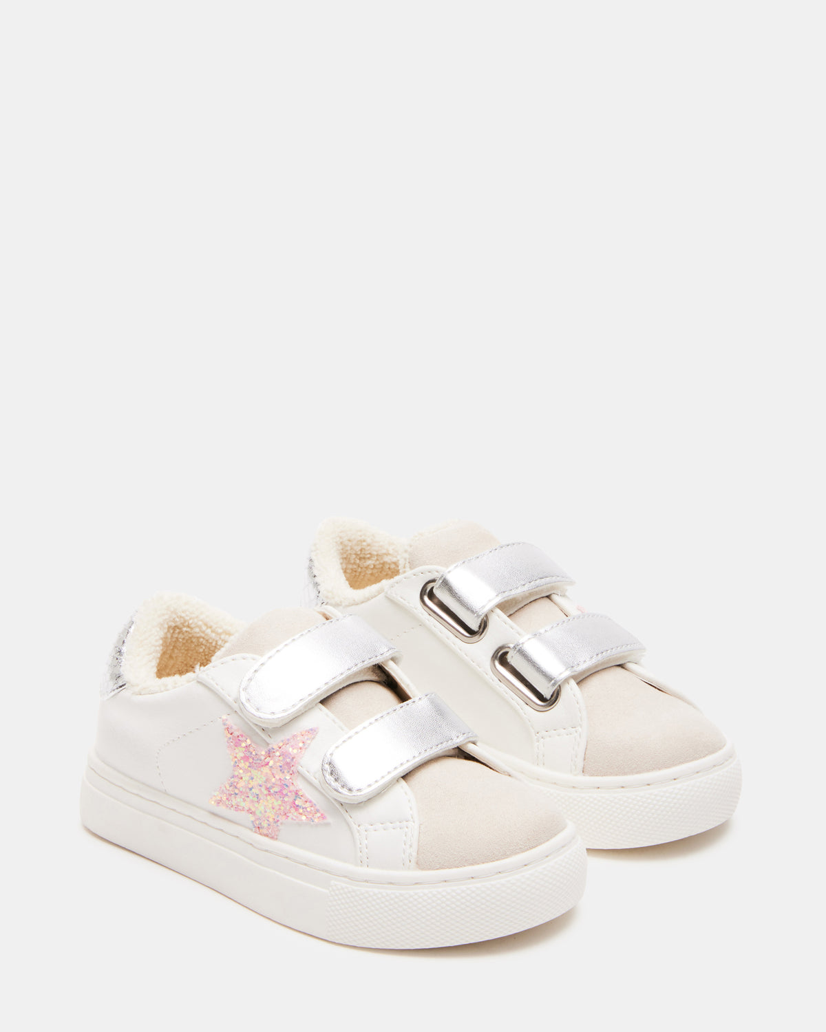 Toddlers' REZUME Denim Fabric Girls' Low-Top Sneaker Steve Madden WHITE MULTI