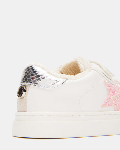 Toddlers' REZUME Denim Fabric Girls' Low-Top Sneaker Steve Madden WHITE MULTI