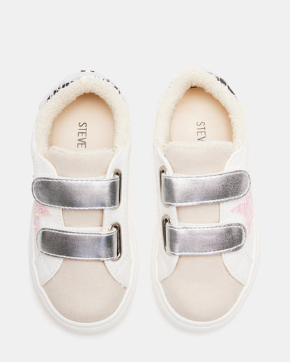 Toddlers' REZUME Denim Fabric Girls' Low-Top Sneaker Steve Madden WHITE MULTI