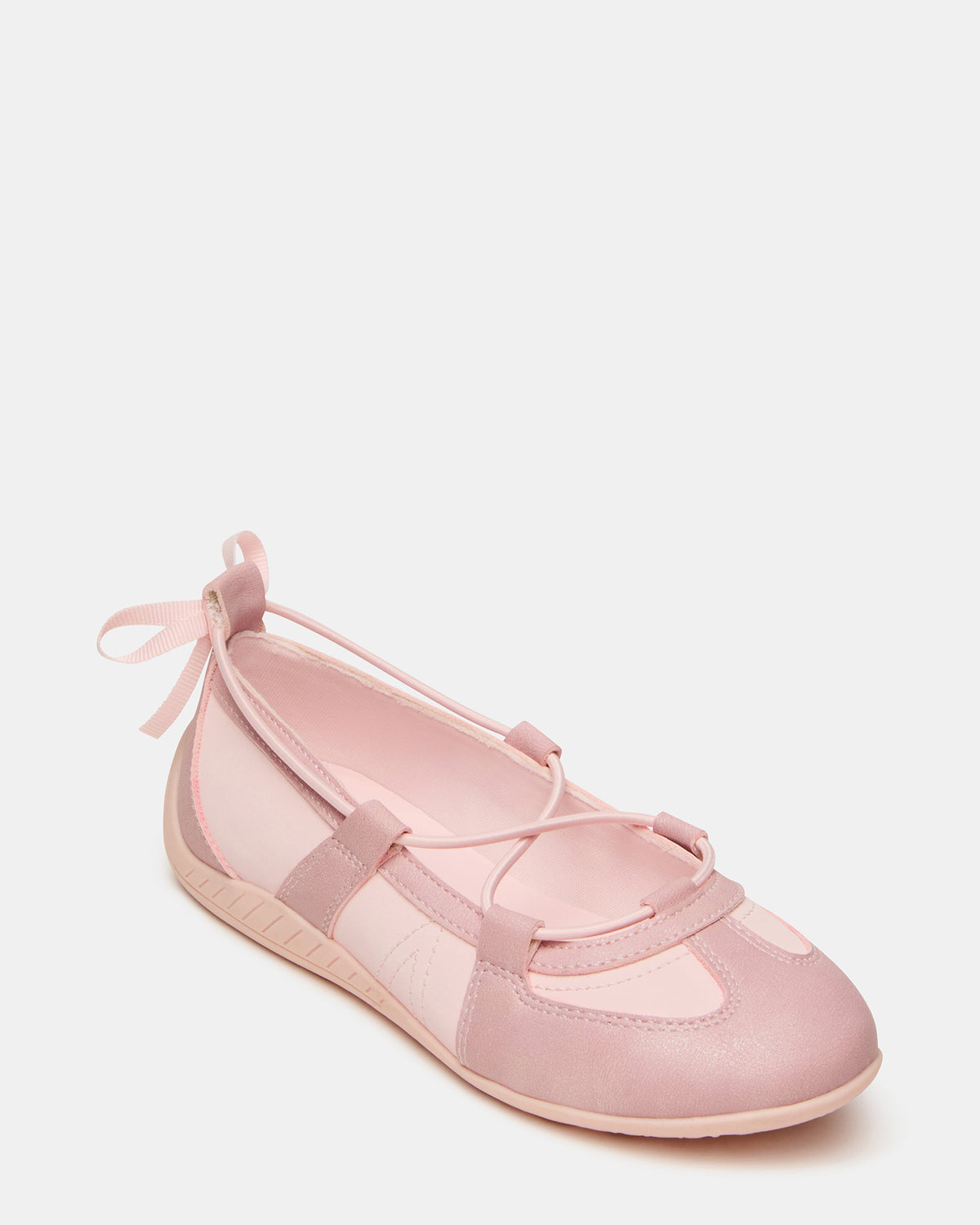 Kids' MEARA Blush Low-Top Lace-Up Girls' Sneaker Steve Madden BLUSH