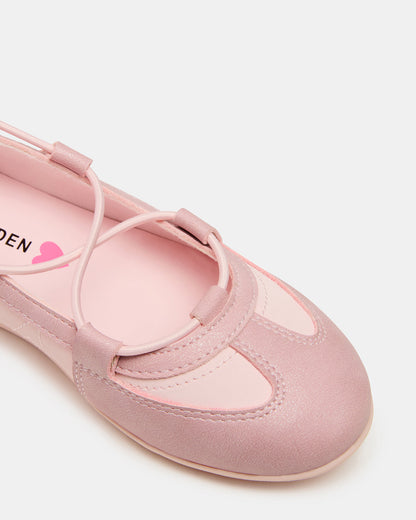 Kids' MEARA Blush Low-Top Lace-Up Girls' Sneaker Steve Madden BLUSH