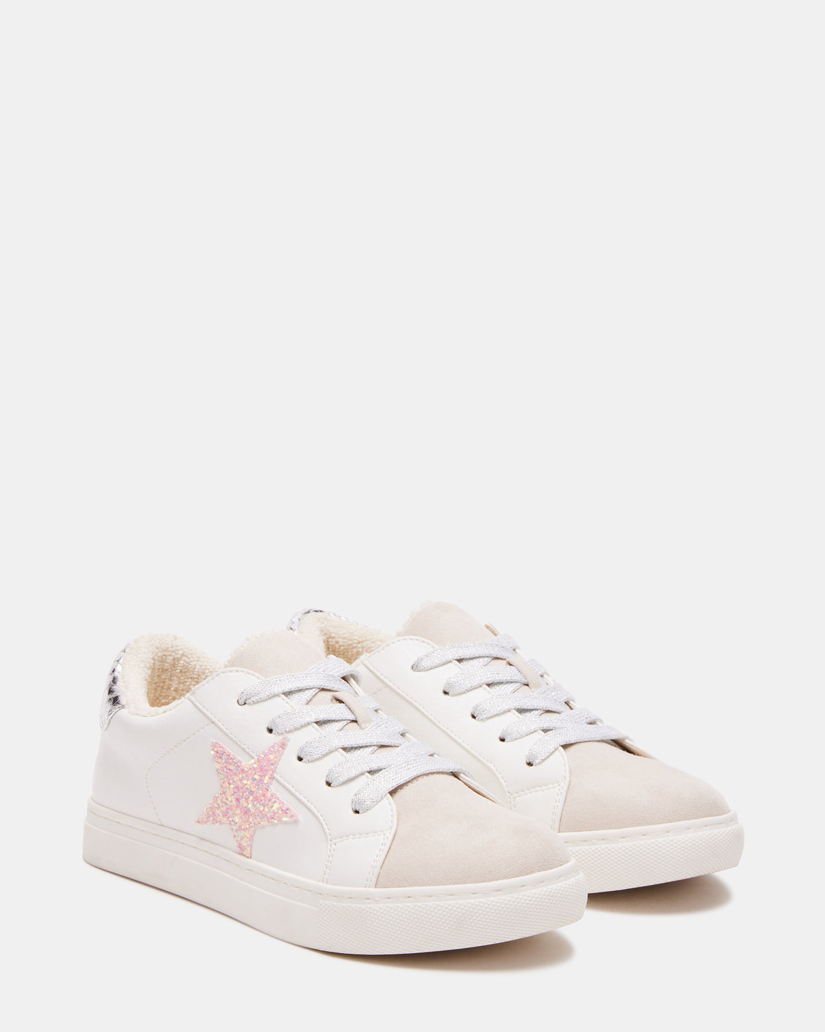 Kids' REZUME White Multi Girls' Lace-Up Star Sneakers Steve Madden WHITE MULTI