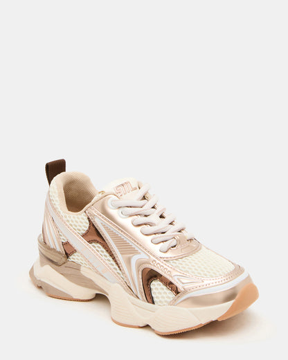 Kids' SPEDSTR Rose Gold Low-Top Lace-Up Girls' Sneaker Steve Madden ROSE GOLD