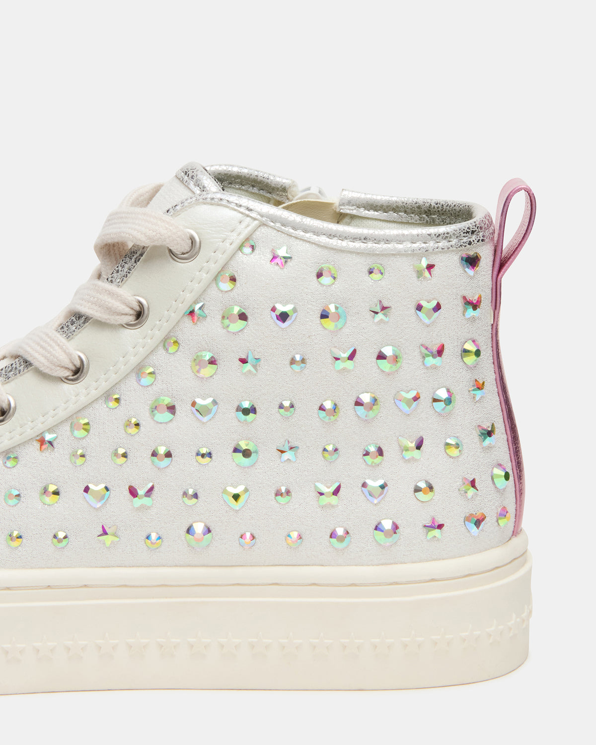 Kids' LAURISA White Multi High-Top Lace-Up Girls' Sneaker Steve Madden WHITE MULTI