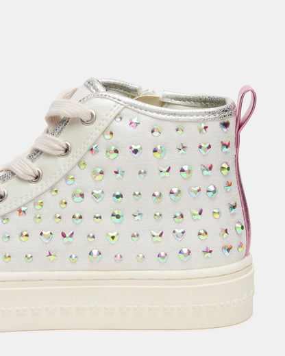 Kids' LAURISA White Multi High-Top Lace-Up Girls' Sneaker Steve Madden WHITE MULTI