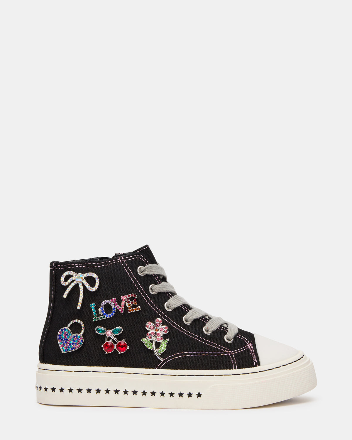 Kids' JOYCEE Black High-Top Lace-Up Girls' Sneaker Steve Madden BLACK