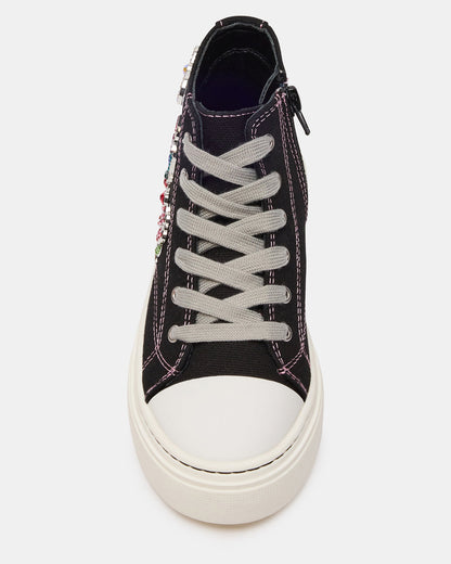 Kids' JOYCEE Black High-Top Lace-Up Girls' Sneaker Steve Madden BLACK