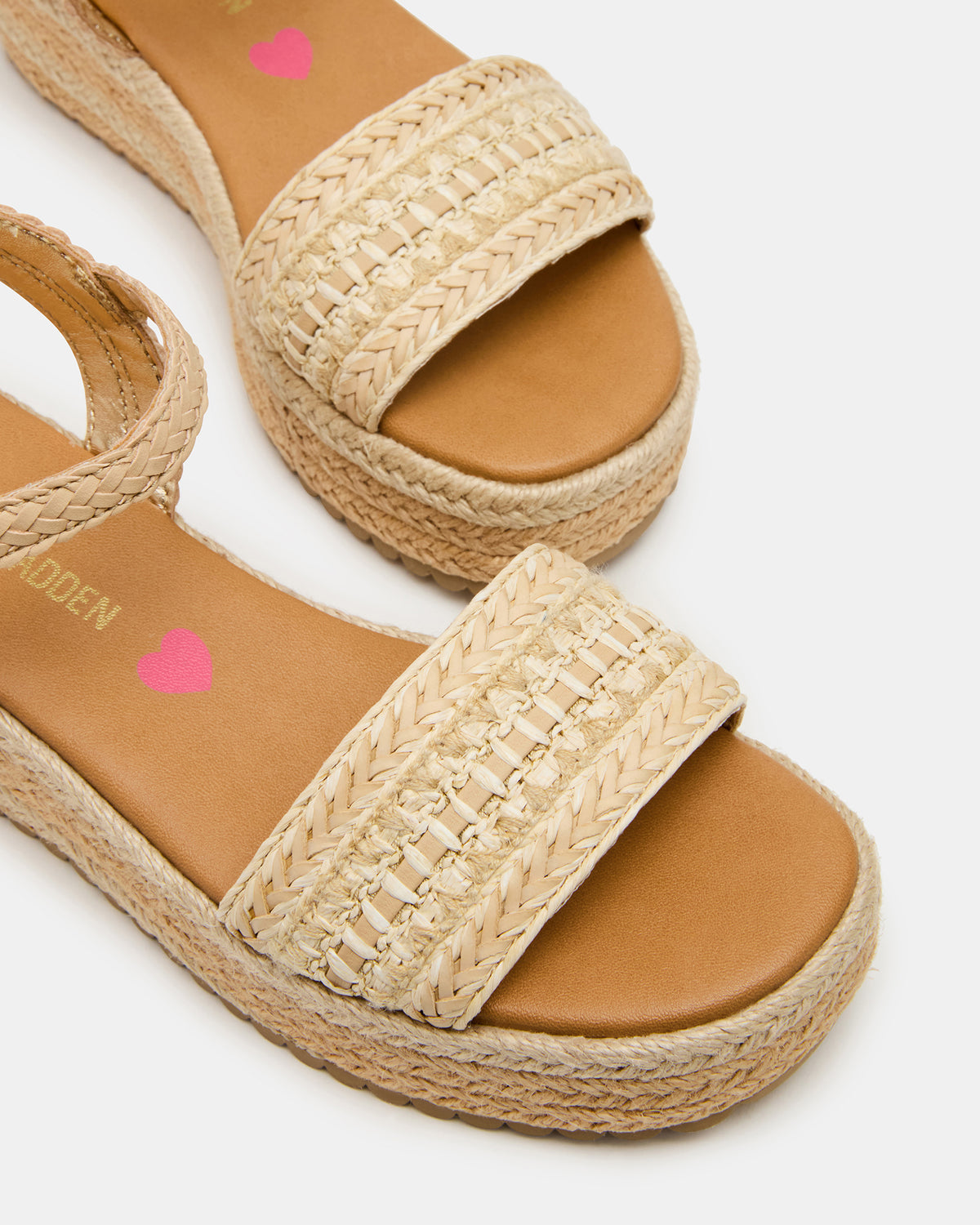 Kids' KIKO Natural Platform Raffia Wedge Girls' Sandal Steve Madden NATURAL