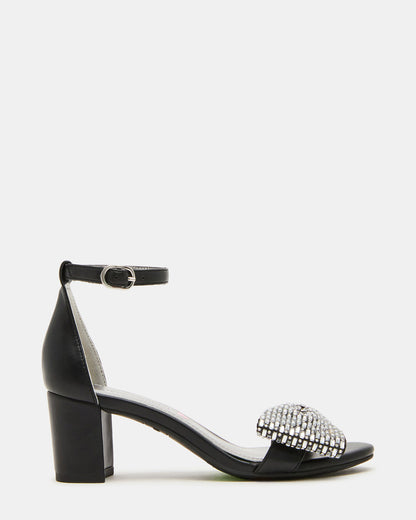Kids' ABIGAL Black Rhinestone Embellised Block Heel Girls' Heel Steve Madden BLACK