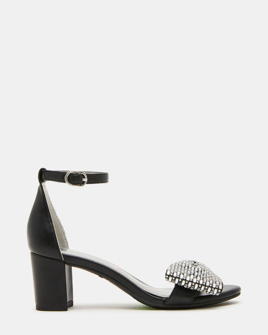 Kids' ABIGAL Black Rhinestone Embellised Block Heel Girls' Heel Steve Madden BLACK