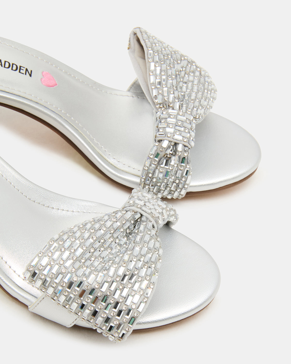 Kids' ABIGAL Silver Rhinestone Embellised Block Heel Girls' Heel Steve Madden SILVER