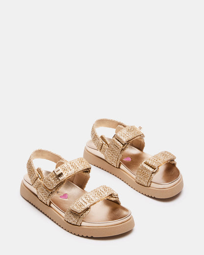 Kids' MONA Gold Multi Girls' Flatform Sandal Steve Madden GOLD MULTI