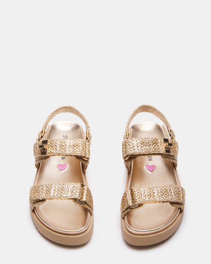 Kids' MONA Gold Multi Girls' Flatform Sandal Steve Madden GOLD MULTI