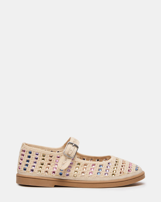 Kids' ROREE Natural Rhinestones Girls' Mary Jane Flats Steve Madden NATURAL
