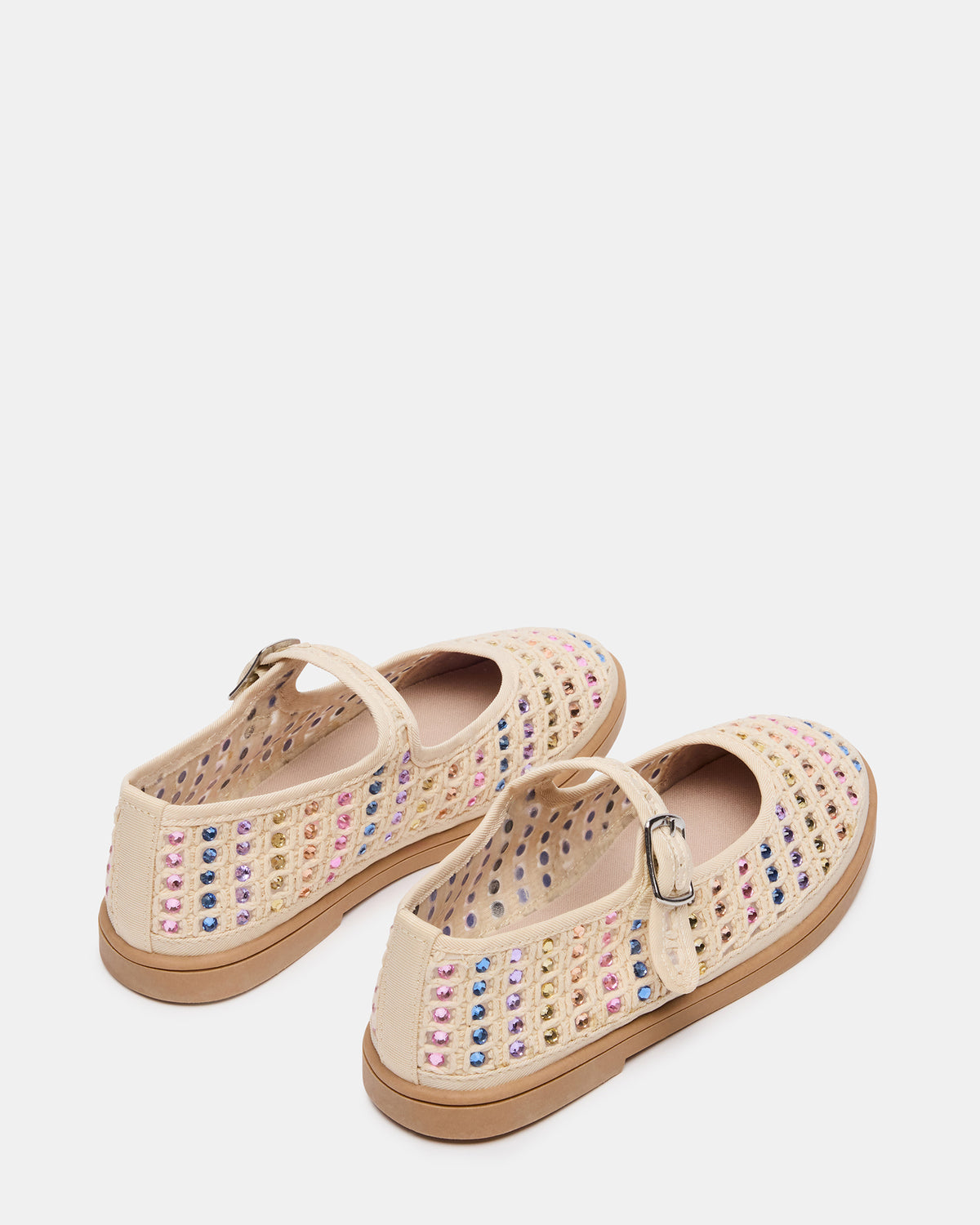 Kids' ROREE Natural Rhinestones Girls' Mary Jane Flats Steve Madden NATURAL
