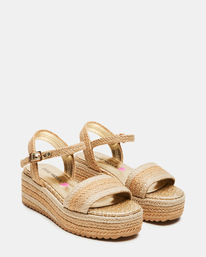 Kids' CLEO Natural Girls' Platform Wedge Steve Madden NATURAL