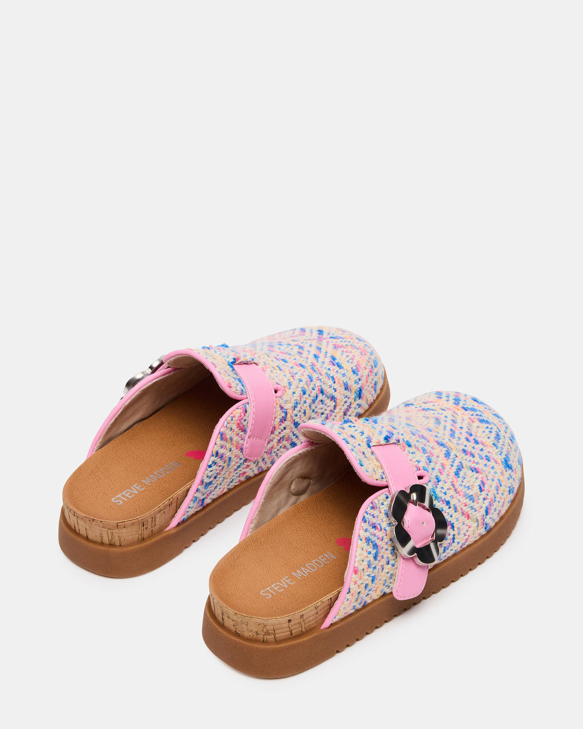 Kids' MAZIE Pink Multi Slip-On Mule Footbed Clog Girls' Flat Steve Madden PINK MULTI