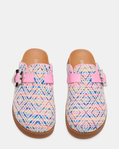 Kids' MAZIE Pink Multi Slip-On Mule Footbed Clog Girls' Flat Steve Madden PINK MULTI