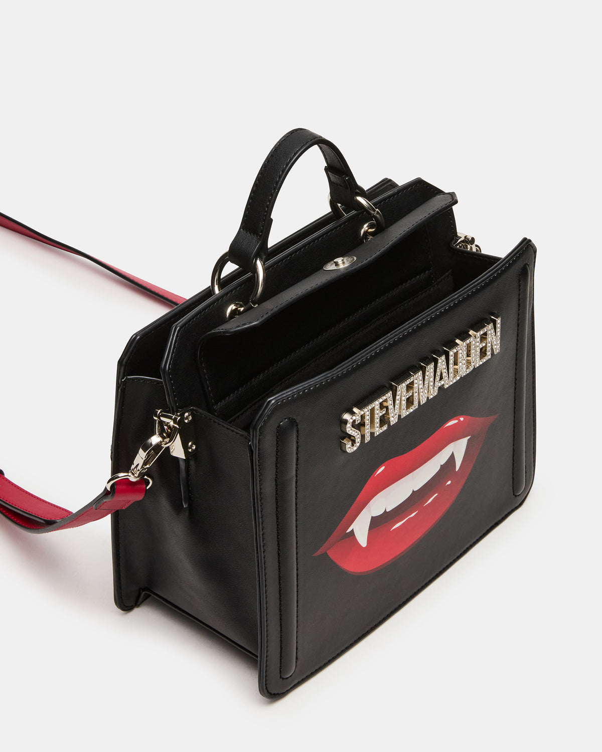 EVELYN Fang Bag Black Top Handle Crossbody Bag Steve Madden BLACK
