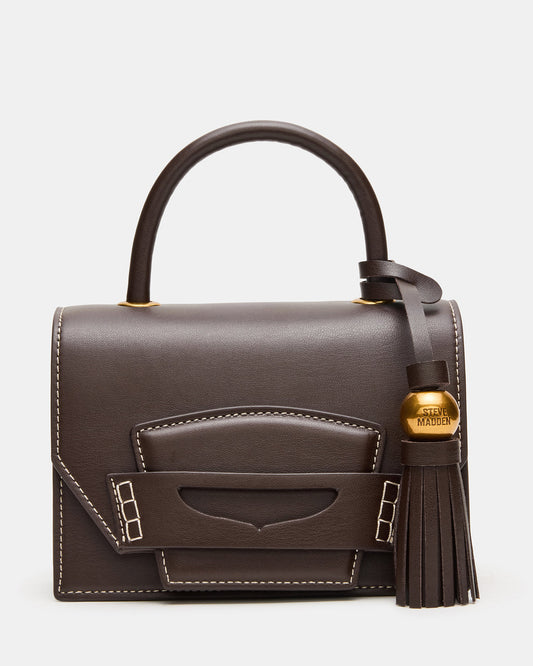 PREPPY Bag Brown Structured Top-Handle Penny Loafer Crossbody Handbag Steve Madden BROWN