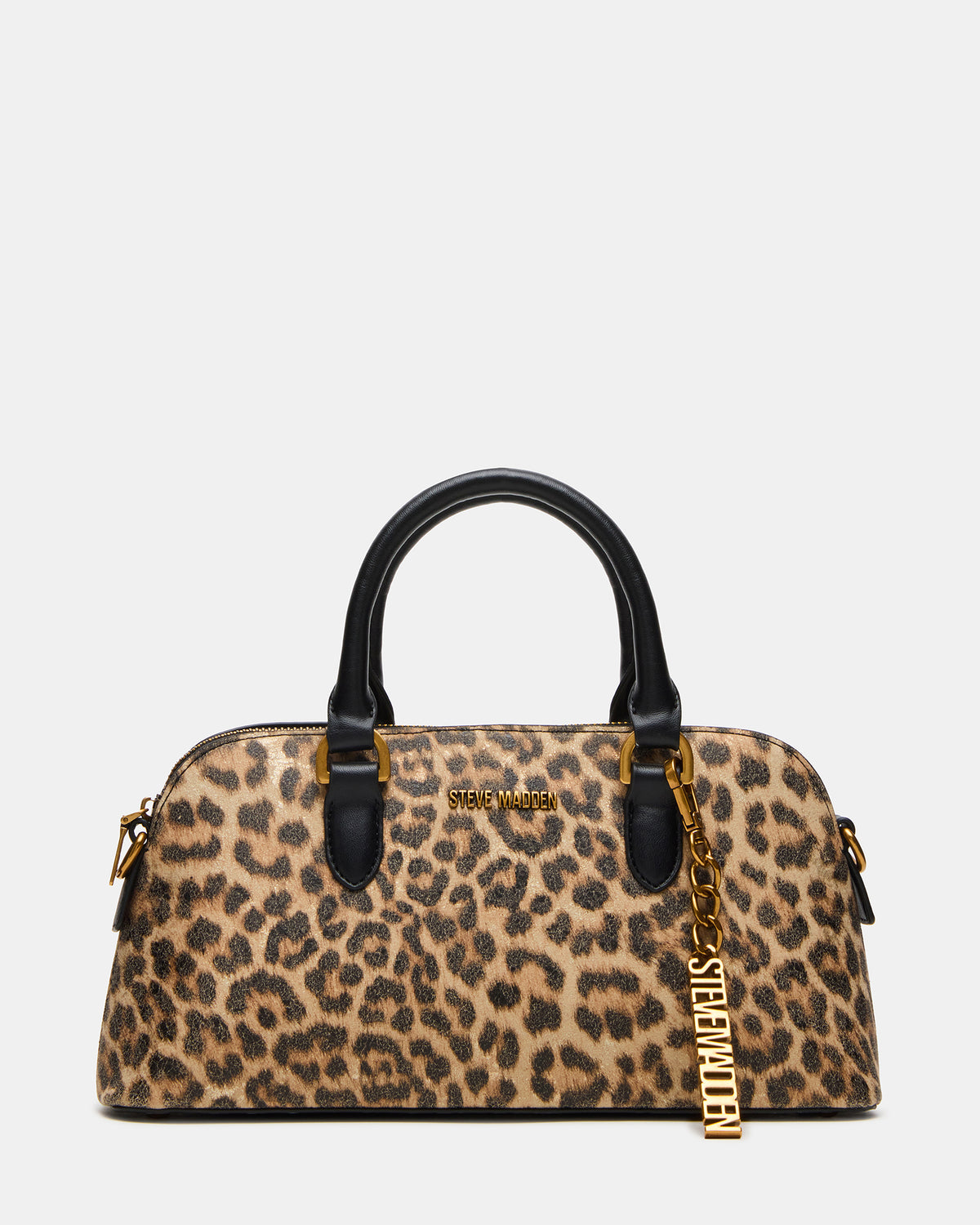 SMYTH Bag Leopard Crossbody Bag Charm Top Handle Handbag Steve Madden METALLIC
