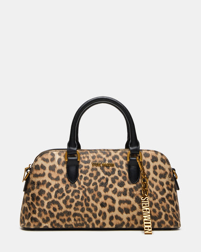 SMYTH Bag Leopard Crossbody Bag Charm Top Handle Handbag Steve Madden METALLIC
