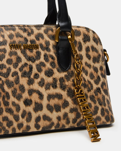 SMYTH Bag Leopard Crossbody Bag Charm Top Handle Handbag Steve Madden METALLIC