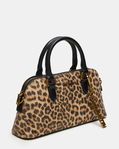 SMYTH Bag Leopard Crossbody Bag Charm Top Handle Handbag Steve Madden METALLIC
