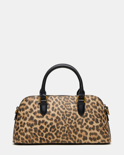 SMYTH Bag Leopard Crossbody Bag Charm Top Handle Handbag Steve Madden METALLIC