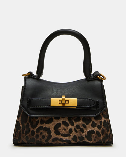 MADLYN Bag Leopard Structured Turn-Lock Closure Top-Handle Crossbody Mini Handbag Steve Madden LEOPARD