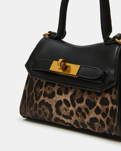 MADLYN Bag Leopard Structured Turn-Lock Closure Top-Handle Crossbody Mini Handbag Steve Madden LEOPARD