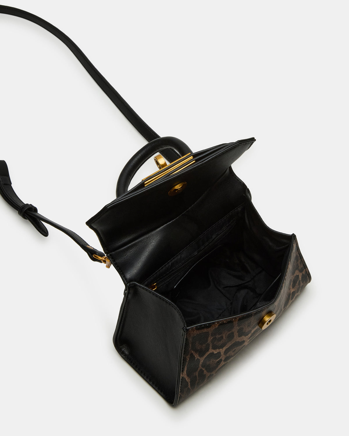 MADLYN Bag Leopard Structured Turn-Lock Closure Top-Handle Crossbody Mini Handbag Steve Madden LEOPARD