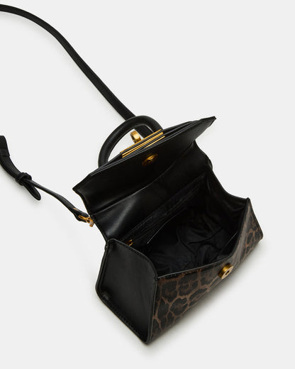 MADLYN Bag Leopard Structured Turn-Lock Closure Top-Handle Crossbody Mini Handbag Steve Madden LEOPARD