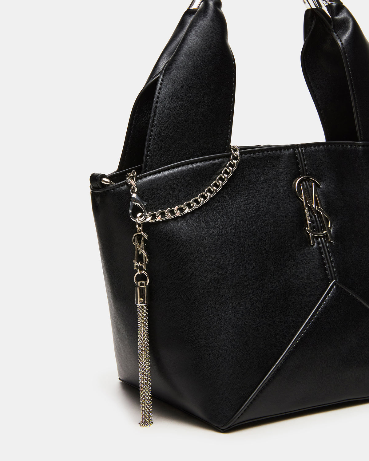 VIV Bag Black/Silver Top-Handle Hardware Embellished Handbag Steve Madden BLACK/SILVER