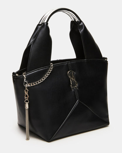 VIV Bag Black/Silver Top-Handle Hardware Embellished Handbag Steve Madden BLACK/SILVER