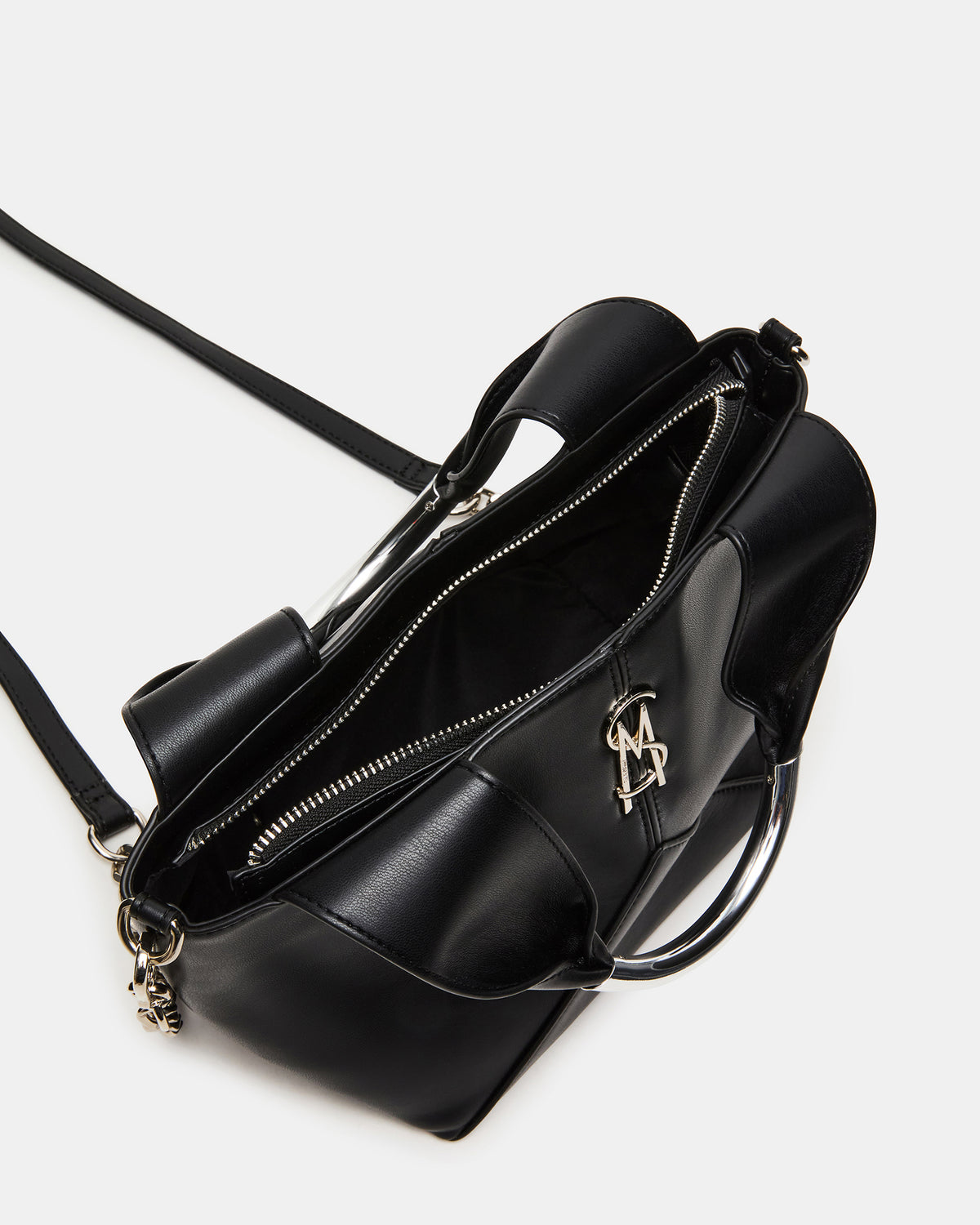 VIV Bag Black/Silver Top-Handle Hardware Embellished Handbag Steve Madden BLACK/SILVER
