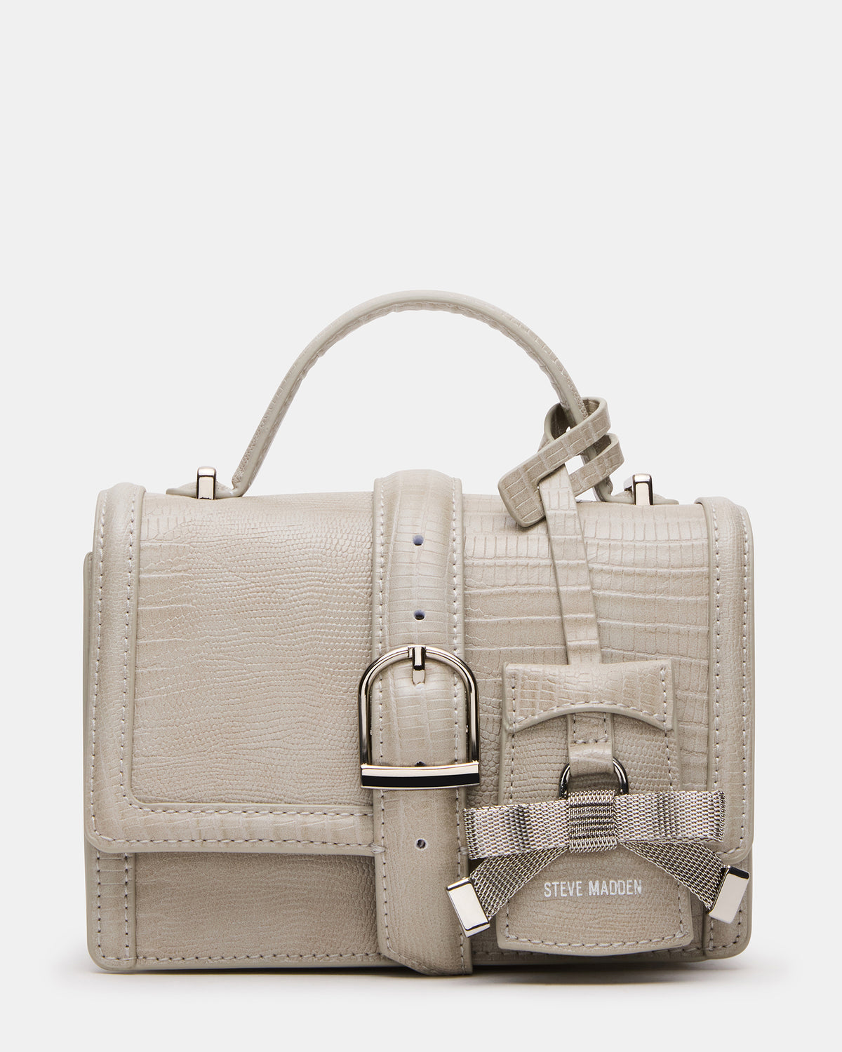 CLARK Bag Light Grey Structured Top-Handle Mini Handbag Steve Madden LIGHT GREY