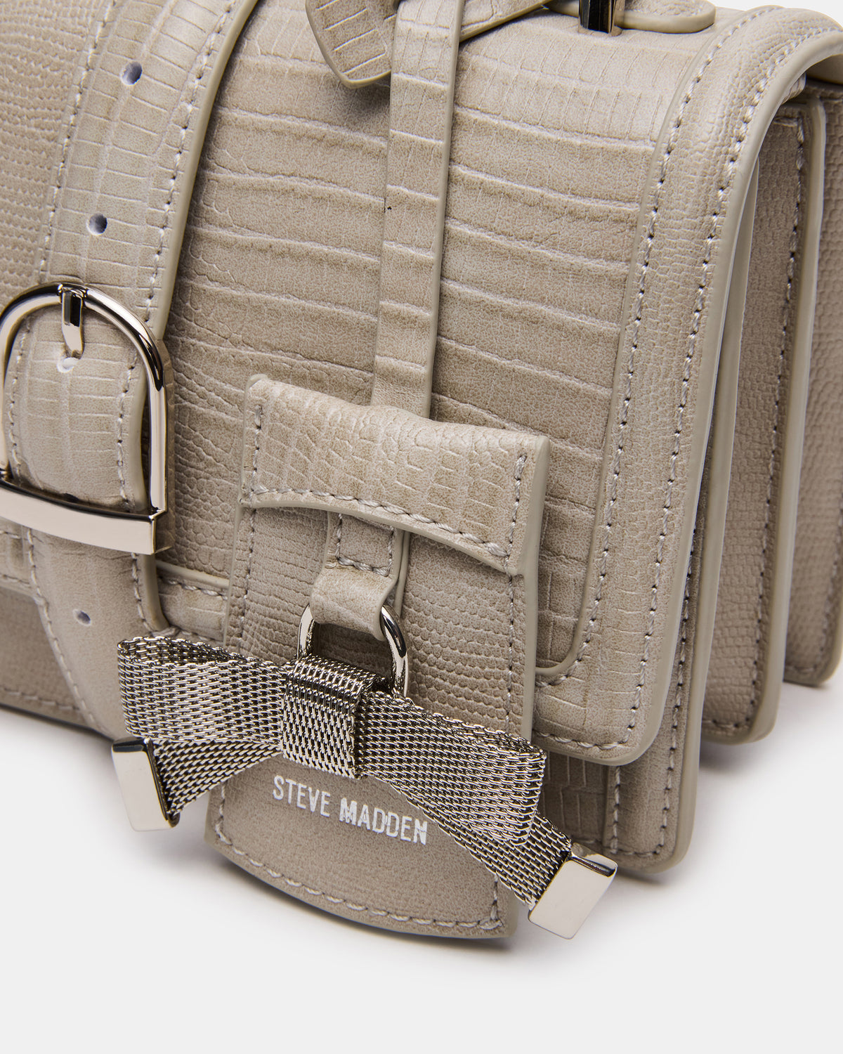 CLARK Bag Light Grey Structured Top-Handle Mini Handbag Steve Madden LIGHT GREY