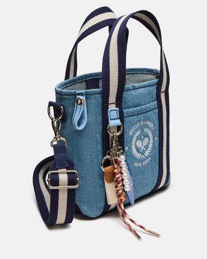 COLLEGE Bag Denim Top-Handle Crossbody Tote Handbag Steve Madden DENIM