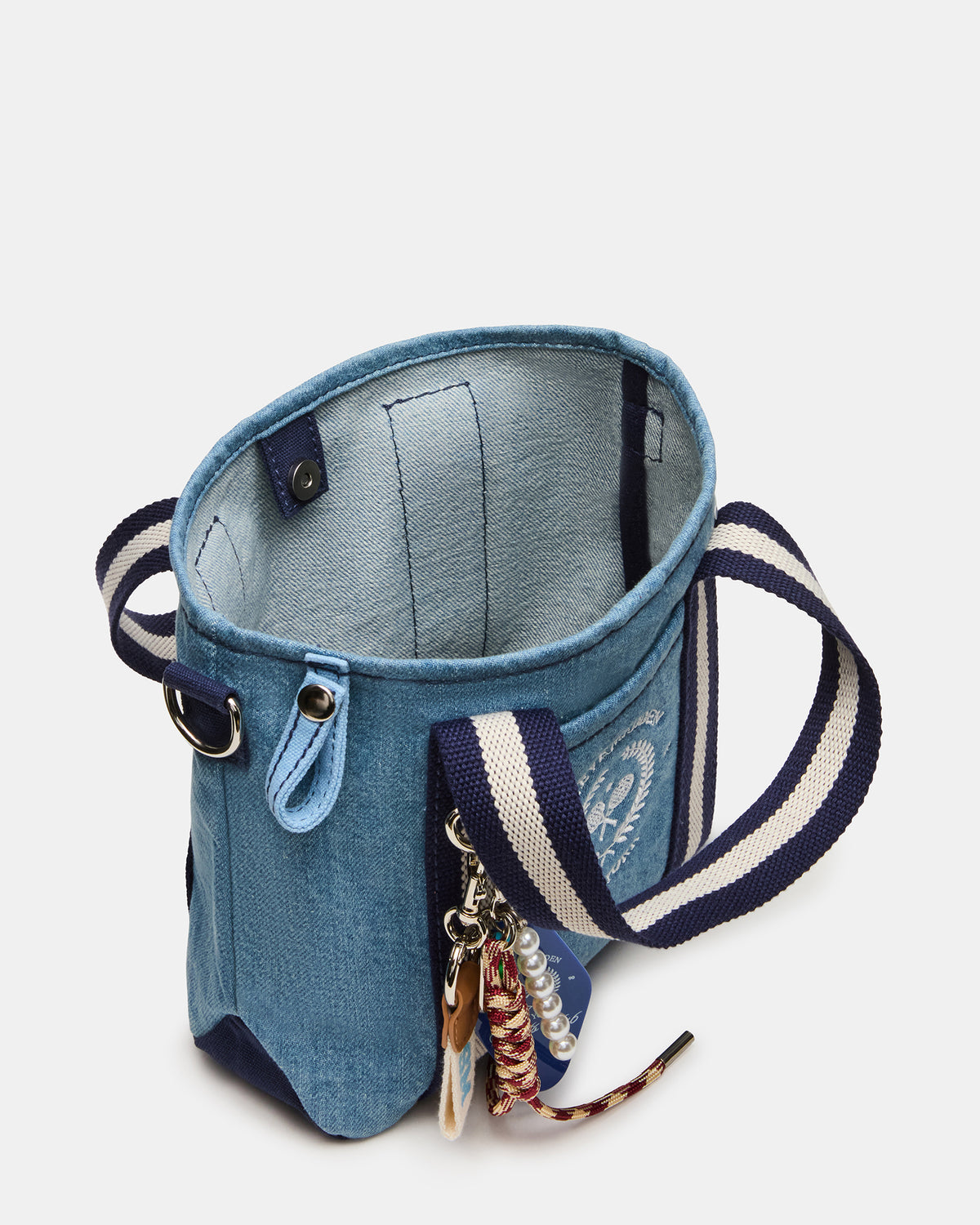 COLLEGE Bag Denim Top-Handle Crossbody Tote Handbag Steve Madden DENIM
